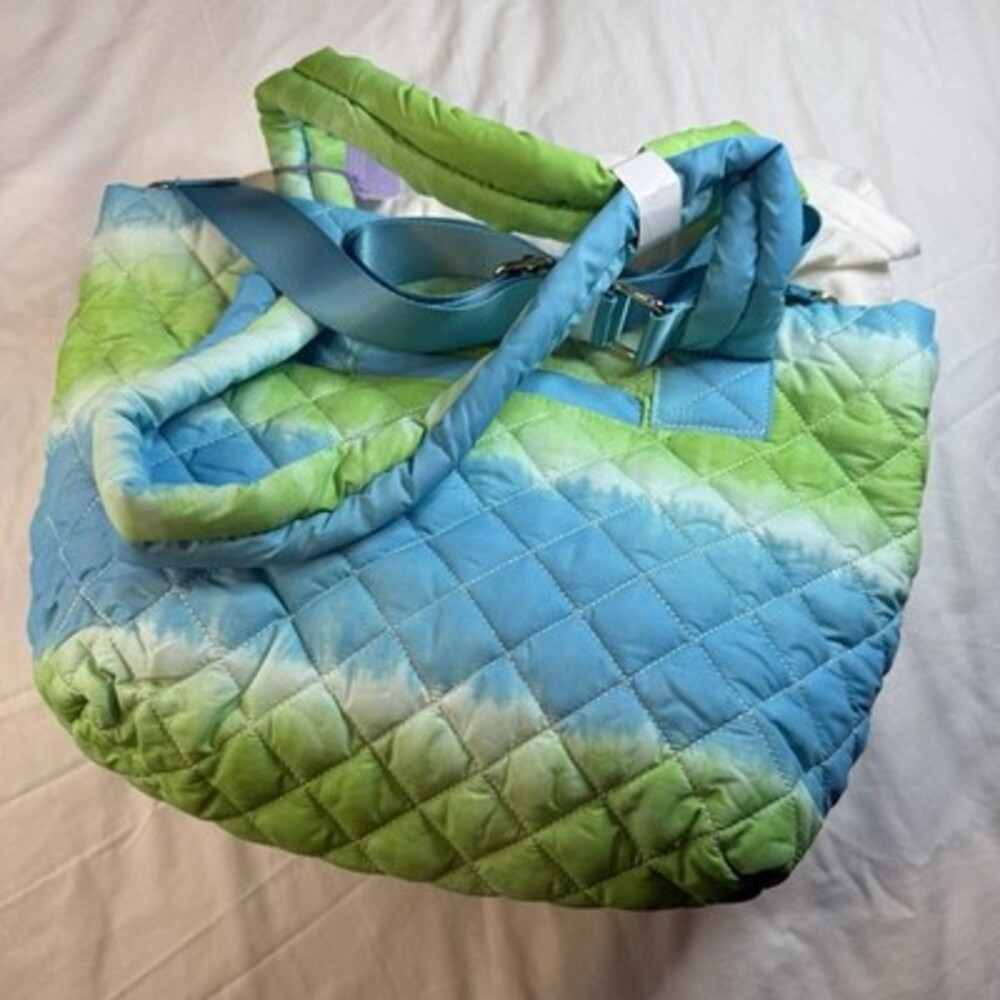 Jill & Ally tie-dyed quilted nylon tote bag NWT